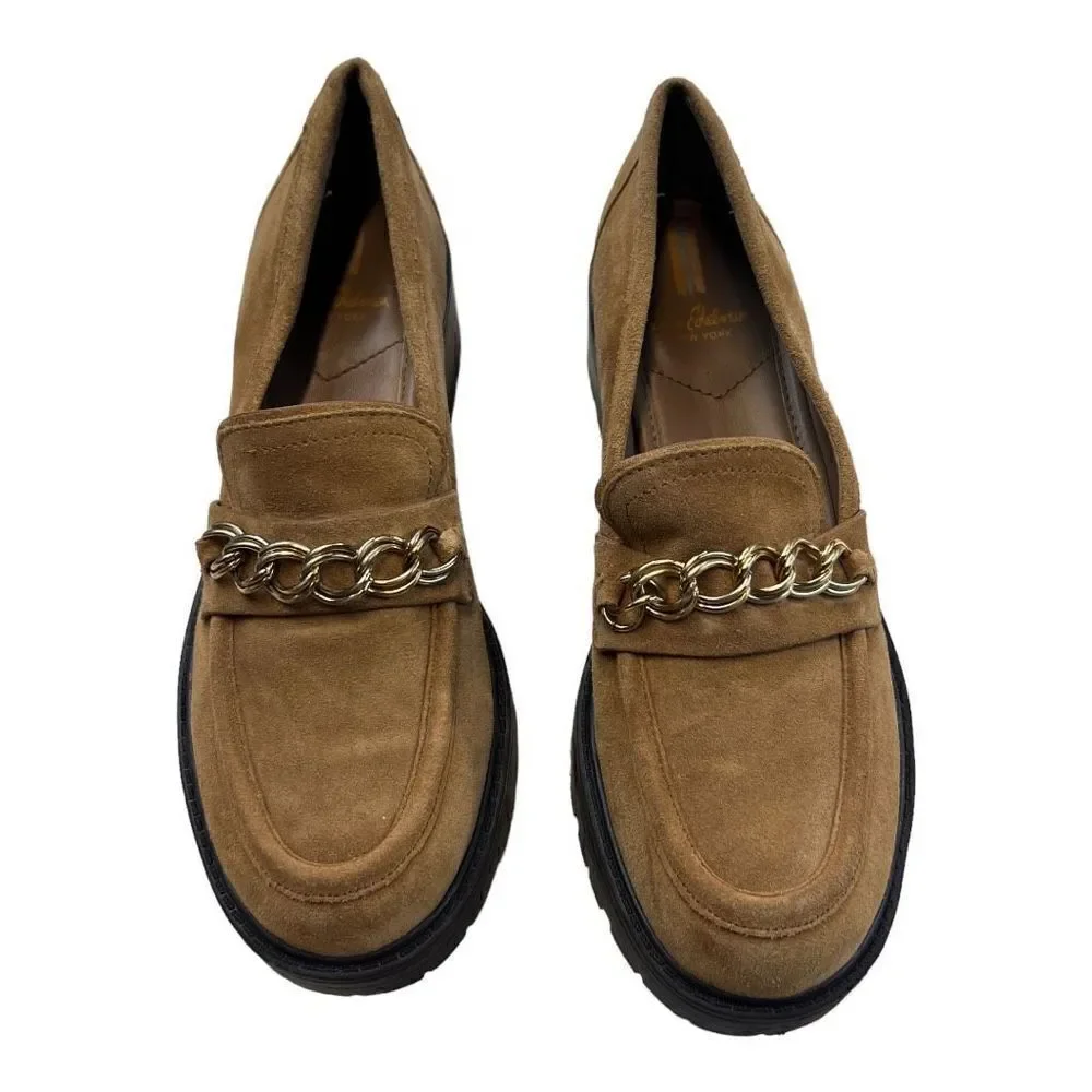 Womens Sam Edelman Flats & Loafers | Taelor Lug Sole Loafer Camel Suede 8M